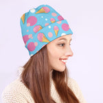 Pink Ice Cream Pattern Print Beanie