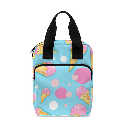 Pink Ice Cream Pattern Print Bible Tote Bag