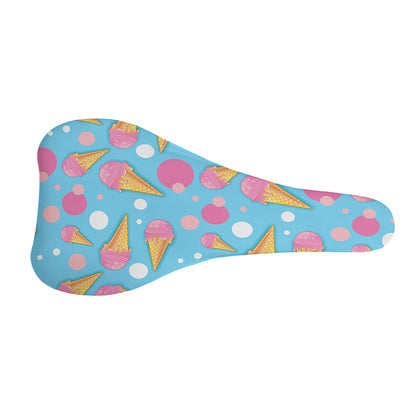 Pink Ice Cream Pattern Print Bicycle Seat Cover
