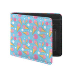 Pink Ice Cream Pattern Print Bifold Wallet