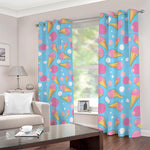 Pink Ice Cream Pattern Print Blackout Grommet Curtains