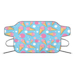 Pink Ice Cream Pattern Print Car Windshield Snow Cover