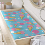 Pink Ice Cream Pattern Print Changing Pad Cover