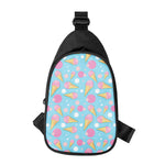 Pink Ice Cream Pattern Print Chest Bag