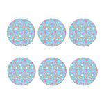 Pink Ice Cream Pattern Print Coaster Set