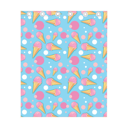 Pink Ice Cream Pattern Print Curtain
