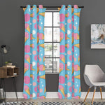 Pink Ice Cream Pattern Print Curtain