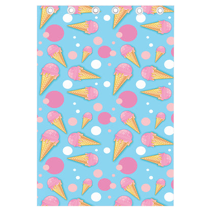 Pink Ice Cream Pattern Print Curtain