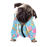 Pink Ice Cream Pattern Print Dog Zip Up Hoodie