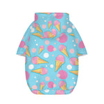 Pink Ice Cream Pattern Print Dog Zip Up Hoodie