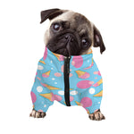 Pink Ice Cream Pattern Print Dog Zip Up Jacket