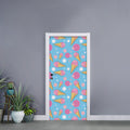 Pink Ice Cream Pattern Print Door Sticker