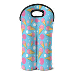Pink Ice Cream Pattern Print Double Neoprene Wine Tote