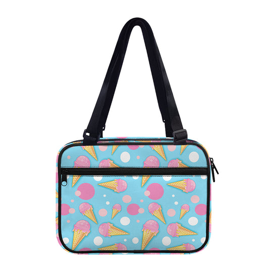 Pink Ice Cream Pattern Print Double Strap Bible Bag