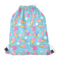 Pink Ice Cream Pattern Print Drawstring Bag