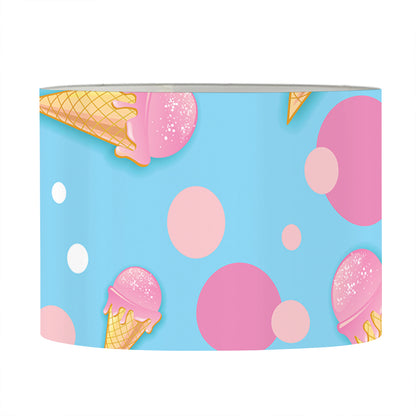Pink Ice Cream Pattern Print Drum Lamp Shade