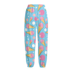 Pink Ice Cream Pattern Print Fleece Lined Knit Pants