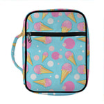 Pink Ice Cream Pattern Print Front Pocket Bible Bag