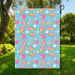 Pink Ice Cream Pattern Print Garden Flag