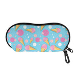 Pink Ice Cream Pattern Print Glasses Case