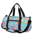 Pink Ice Cream Pattern Print Gym Bag