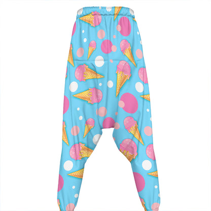 Pink Ice Cream Pattern Print Hammer Pants