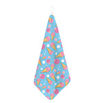 Pink Ice Cream Pattern Print Hand Towel