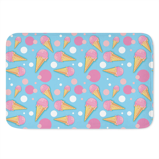 Pink Ice Cream Pattern Print Indoor Door Mat