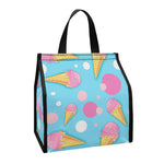 Pink Ice Cream Pattern Print Insulated Lunch Tote