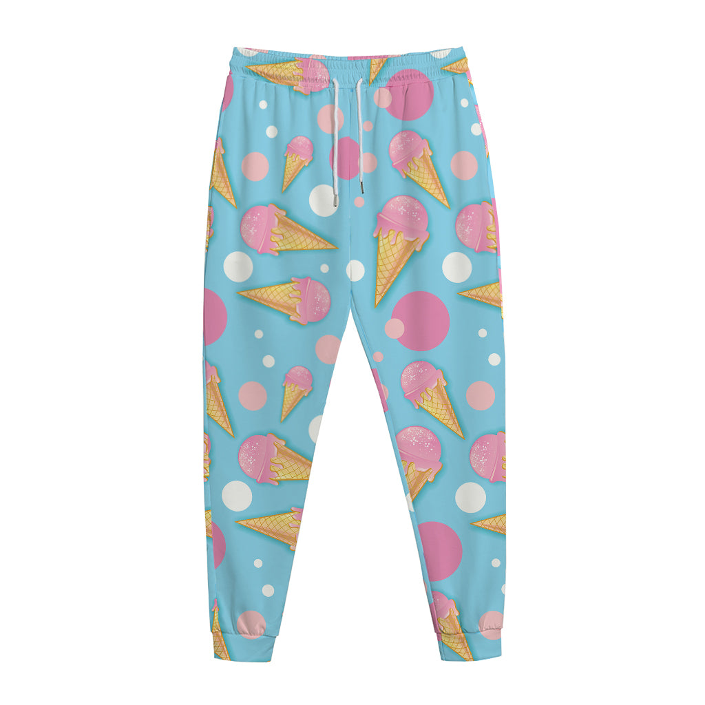 Pink Ice Cream Pattern Print Jogger Pants
