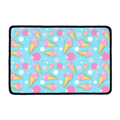 Pink Ice Cream Pattern Print Kitchen Mat
