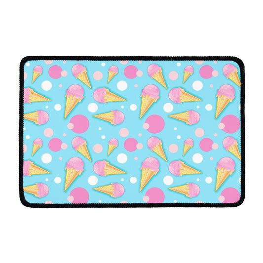 Pink Ice Cream Pattern Print Kitchen Mat
