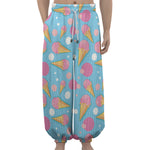 Pink Ice Cream Pattern Print Lantern Pants