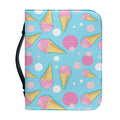 Pink Ice Cream Pattern Print Leather Bible Cover