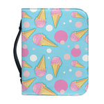 Pink Ice Cream Pattern Print Leather Bible Cover