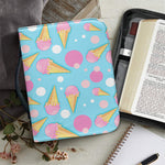 Pink Ice Cream Pattern Print Leather Bible Cover