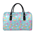 Pink Ice Cream Pattern Print Leather Duffel Bag