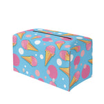 Pink Ice Cream Pattern Print Leather Tissue Box Cover