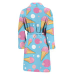 Pink Ice Cream Pattern Print Men's Bathrobe