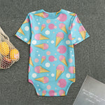 Pink Ice Cream Pattern Print Men's Bodysuit
