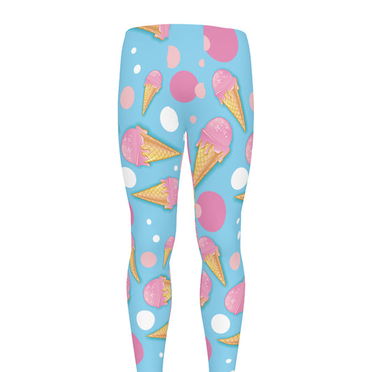 Pink Ice Cream Pattern Print Men's leggings