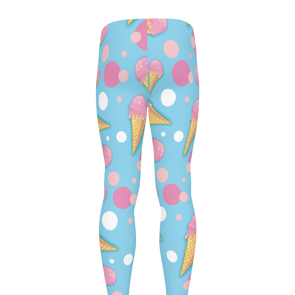 Pink Ice Cream Pattern Print Men's leggings