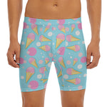 Pink Ice Cream Pattern Print Men's Long Boxer Briefs