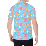 Pink Ice Cream Pattern Print Men's Shirt