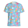 Pink Ice Cream Pattern Print Men's Athletic T-Shirt