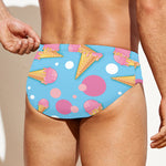 Pink Ice Cream Pattern Print Men's Swim Briefs