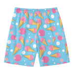 Pink Ice Cream Pattern Print Men's Swim Trunks