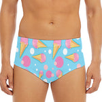 Pink Ice Cream Pattern Print Men's Triangle Swim Briefs