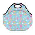 Pink Ice Cream Pattern Print Neoprene Lunch Bag