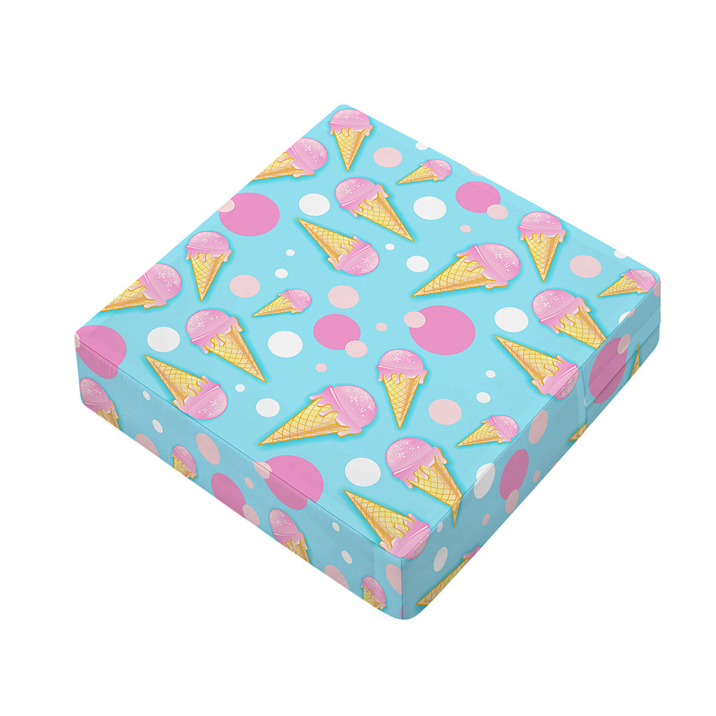 Pink Ice Cream Pattern Print Outdoor Seat Cushion Cover